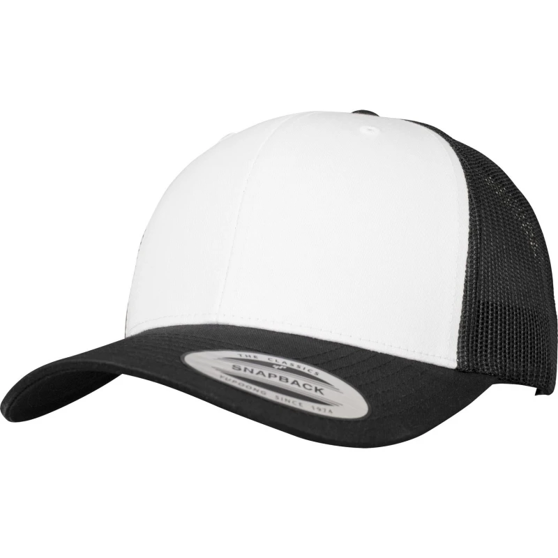 Image of Flexfit by Yupoong Mens Retro Trucker Coloured Front Cap in Black Male One Size