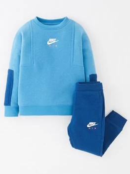 Image of Boys, Nike Air Crew + Pant Set - Blue Size 5-6 Years