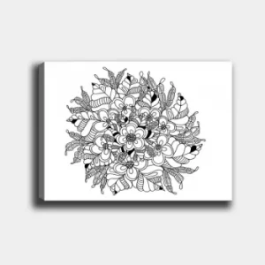 Image of MANDALA31 White Black Decorative Canvas Painting