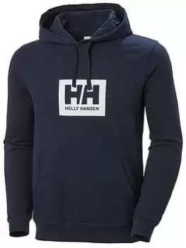 Image of Helly Hansen Hh Box Logo Hoodie, Navy, Size S, Men