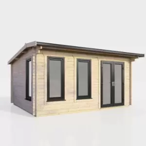 Image of Power 16' x 10' Apex Log Cabin - Right Hand Doors