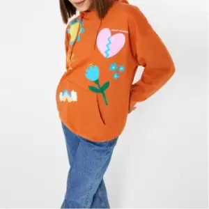 Image of I Saw It First Heartbreaker Graphic Oversized Hoodie - Brown