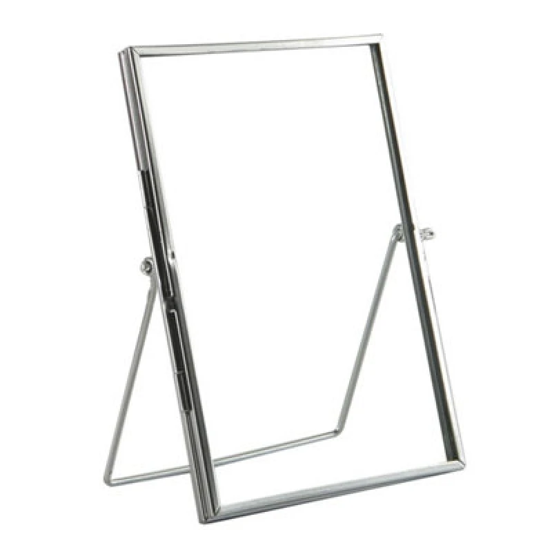 Image of Nicola Spring Standing Metal Photo Frame - 5" X 7" - Silver - Picture Frame Freestanding Frame Display Poster Frame