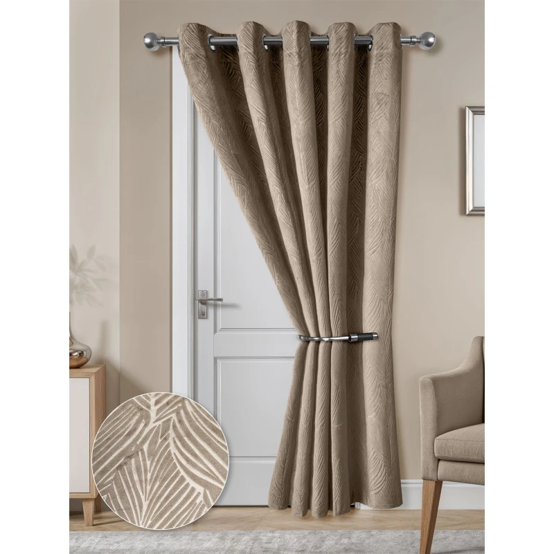 Image of Emma Barclay Eyelet Door Curtain Thermal Blackout Twilight Stone unisex 117x213cm