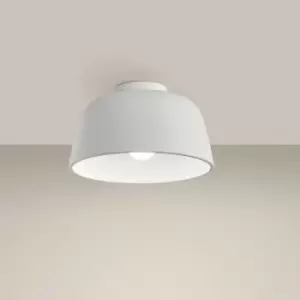 Image of LEDS C4 Miso o285mm Cylindrical Semi Flush Light Small White E27