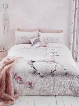 Image of Catherine Lansfield Enchanted Unicorn Duvet Cover Set