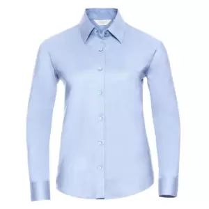 Image of Russell Collection Ladies/Womens Long Sleeve Easy Care Oxford Shirt (L) (Oxford Blue)