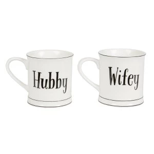 Image of Sass & Belle Wifey & Hubby Mug (Set of 2)