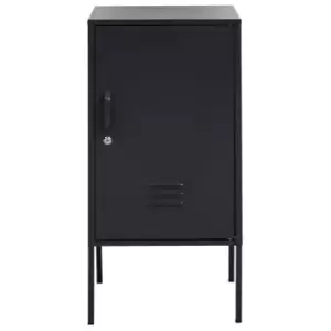Image of Olivia's Asher 1 Drawer Metal Lockable Cabinet in Black
