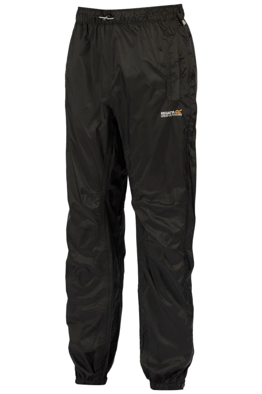 Image of Regatta Mens Active Packaway Light Breathable Waterproof Trousers M - Chest 39-40' (99-101.5cm) Black MW310-800-M