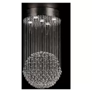 Image of Italux Lighting - Italux Lucid Crystals 5 Light Cluster Pendant Ceiling Light, GU10