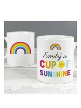 Image of Personalised Cup Of Sunshine And Rainbows Mug