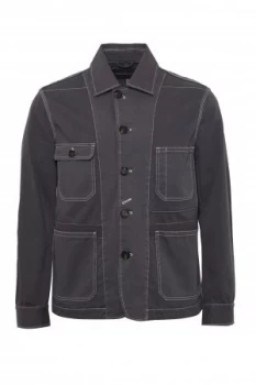 Image of Mens French Connection Pigment Garment Dye Mix Jacket Mid Grey