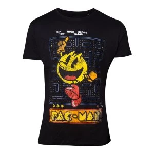 Image of Pac-Man - Retro Start Scene Mens Medium T-Shirt - Black