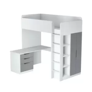 Image of Kids High Sleeper Loft Bed Grey