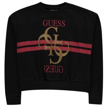 Image of Guess Crop Sweatshirt - Jet Black JBLK