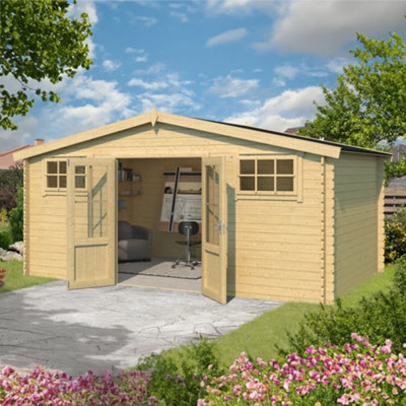 Image of Lasita Maja Lasita Osland Dallas Log Cabin - 4.8M X 2.92M - Traditional Summer House