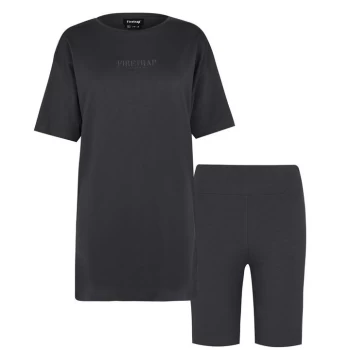 Image of Firetrap T-Shirt and Shorts Set - Charcoal