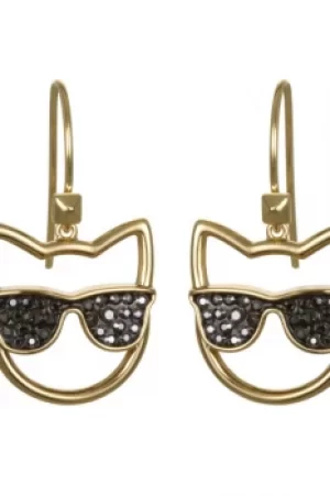 Image of Ladies Karl Lagerfeld Gold Plated Sunglasses Choupette Earrings 5378085