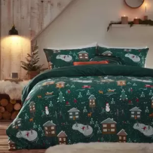 Image of Furn. Winter Pine King Duvet Cover Set Polyester Pine Green