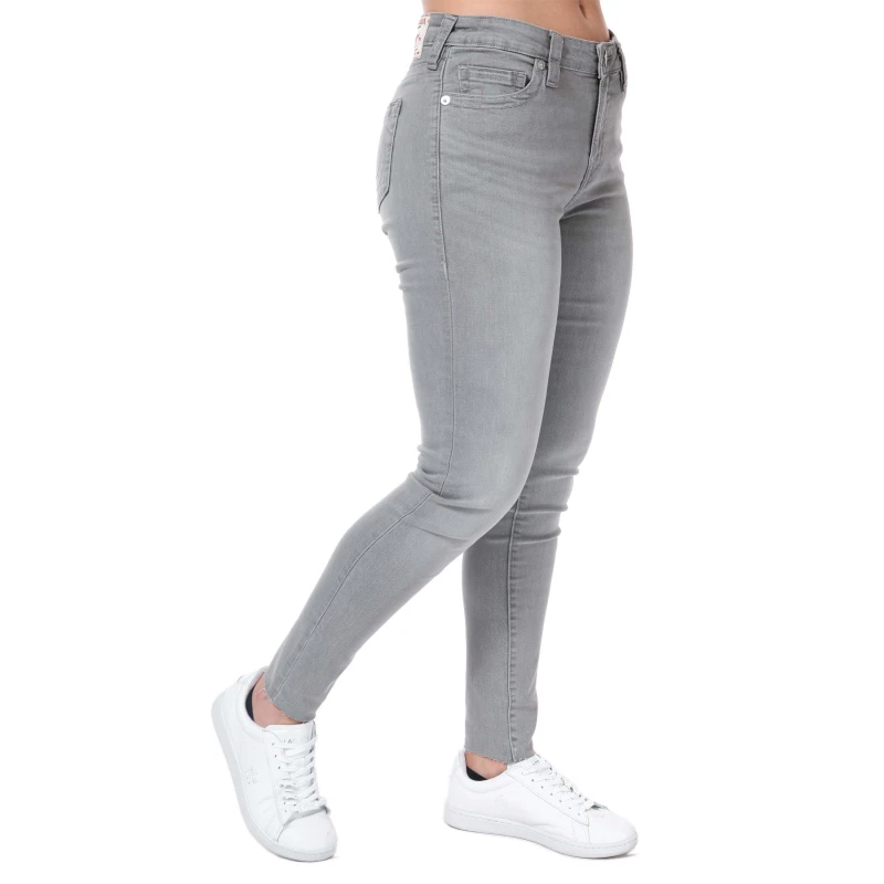 Image of True Religion Jennie Mid Rise Curvy Skinny Jeans - Grey Grey 25XS