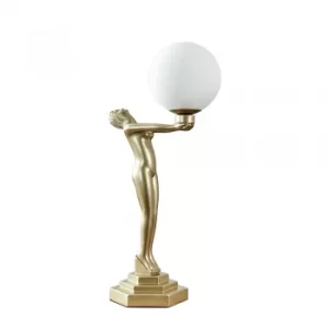 Image of Olivia Matt Gold Art Deco Table Lamp