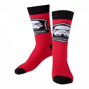 Image of Star Wars The Force Awakens Adult Male Stormtrooper Logo Crew Socks 39/42 (Red)