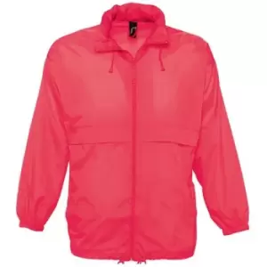 Image of SOLS Unisex Surf Windbreaker Lightweight Jacket (XS) (Neon Coral)