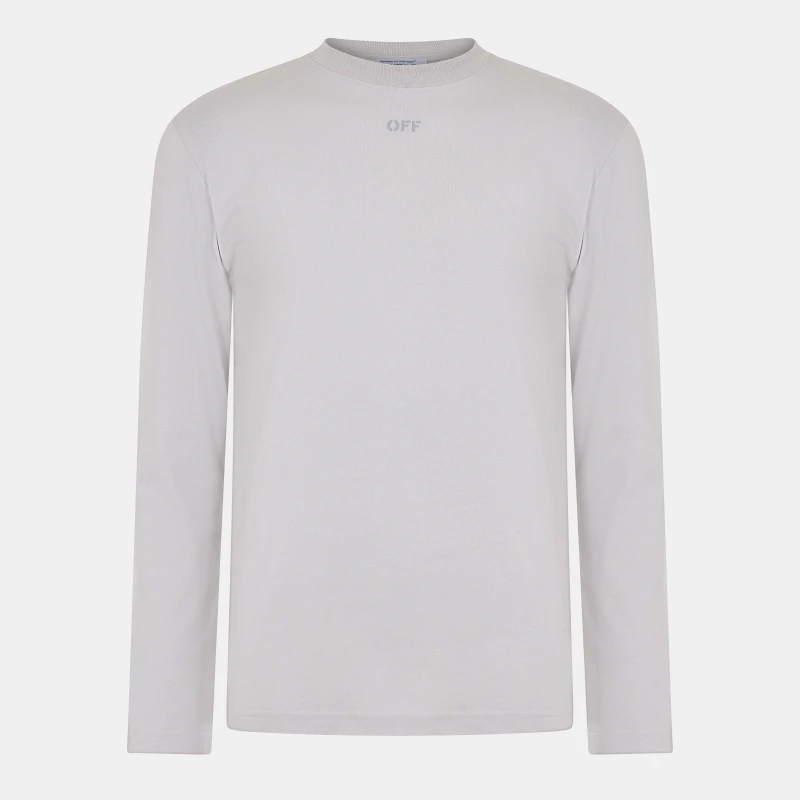 Image of Off White Mens Brick Skate T Long Sleeve T-Shirt Light Stone male XS