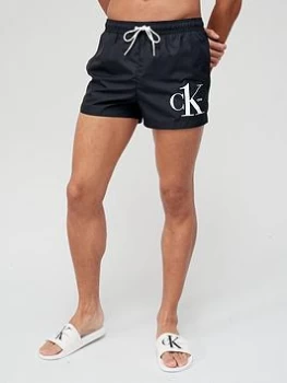 Image of Calvin Klein Logo Swim Shorts - Black, Size S, Men