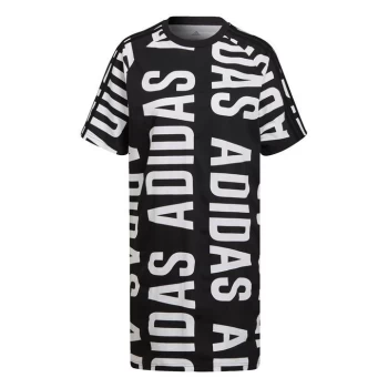 Image of adidas Essentials Oversized adidas Allover Print Dress Wo - Black