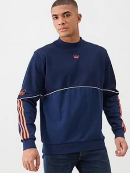 Image of Adidas Originals Outline Crew Neck Sweat - Navy