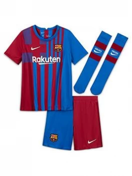 Image of Nike Barcelona Little Kids 21/22 Home Football Kit - Blue Size XL