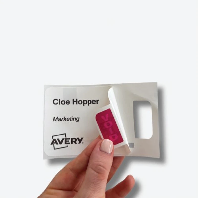 Image of Avery Avery Self-Adhesive Visitor Paper Badges Roll with Expiring Tabs 4851E-THR 4851E-THR