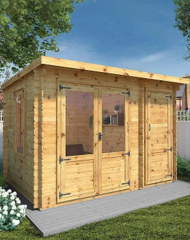 Image of Mercia 3.5m x 2.4m Log Cabin + Side Shed