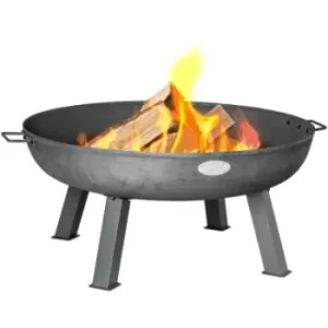 Image of Harbour Housewares Cast Iron Garden Fire Pit - 85cm - Grey