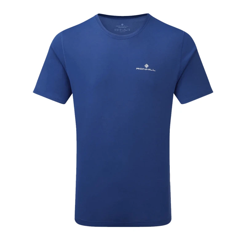 Image of Ronhill Ronhill Core Short Sleeve Tee Mens Dark Cobalt/Bright White - Blue / XL