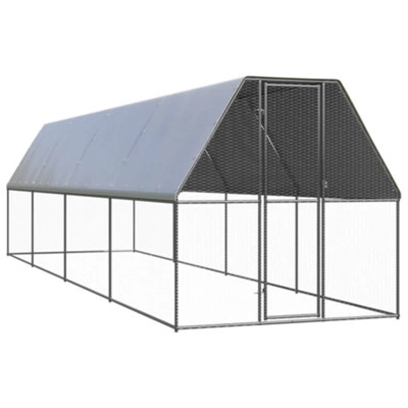 Image of VIDAXL Outdoor Chicken Cage 2x8x2 m Galvanised Steel Vidaxl 8720845682552