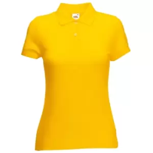 Image of Fruit Of The Loom Womens Lady-Fit 65/35 Short Sleeve Polo Shirt (L) (Sunflower)