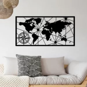 Image of World Map Large 2 Black Decorative Metal Wall Accessory