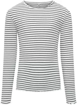 Image of Kids Only Gila LS ribbed top Long-sleeve Shirt white blue
