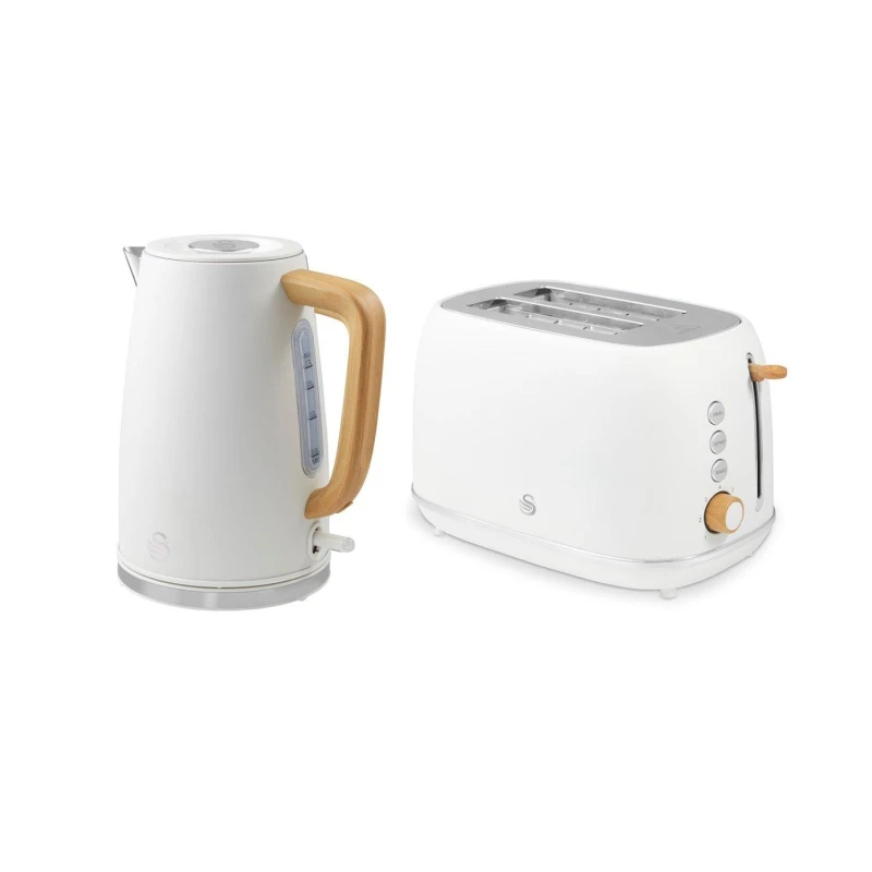 Image of Swan Fjord 2-Slice Toaster & Jug Kettle Bundle - White 5056784522332