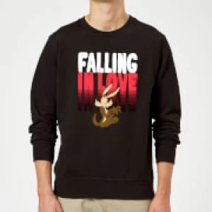 Image of Looney Tunes Falling In Love Wile E. Coyote Sweatshirt - Black - M