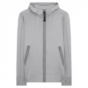Image of CP COMPANY Full Zip Goggle Hoodie - Grey Marl