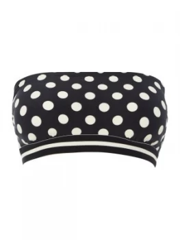 Image of Kate Spade New York Polka dot bandeau bikini top Black