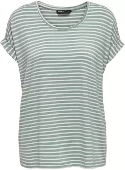 Image of Only Moster Stripe O-Neck Top T-Shirt green white