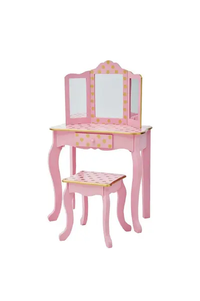 Image of Teamson Kids Fantasy Fields Gisele Kids Dressing Table Vanity Table Light Pink