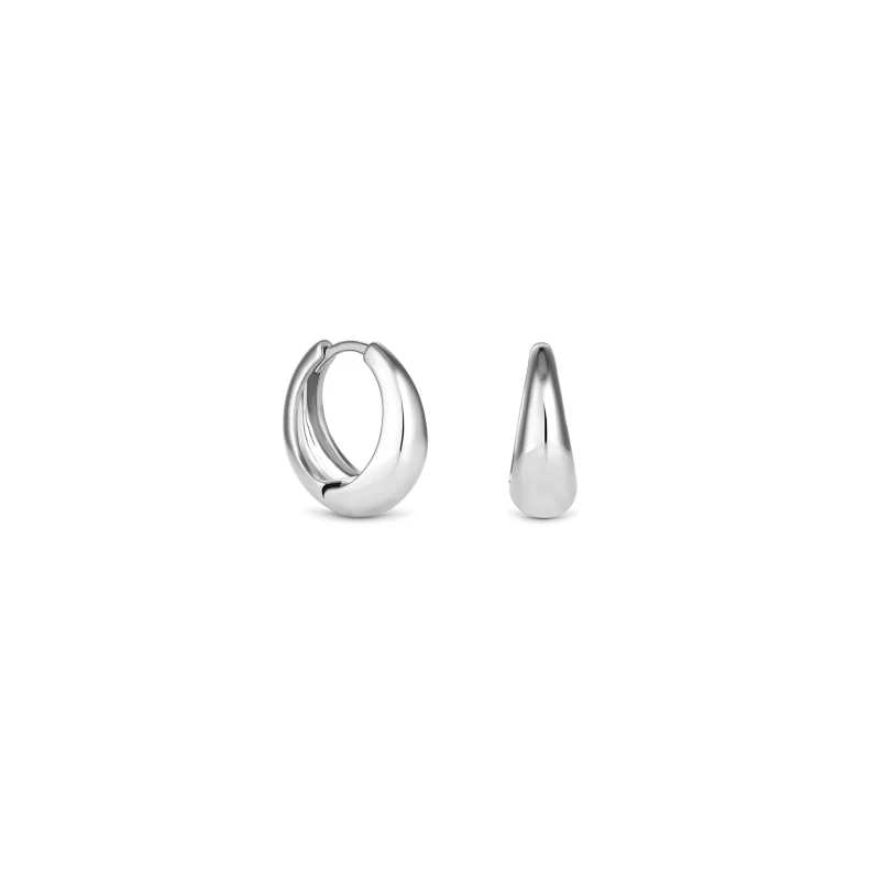 Image of Jon Richard Jon Richard Silver Plated Polished Small Tapered Hoop Earrings Silver female