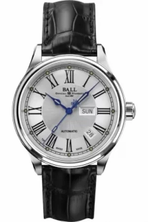 Image of Mens Ball Trainmaster Roman Automatic Watch NM1058D-L4J-WH