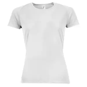 Image of SOLS Womens/Ladies Sporty Short Sleeve T-Shirt (S) (White)